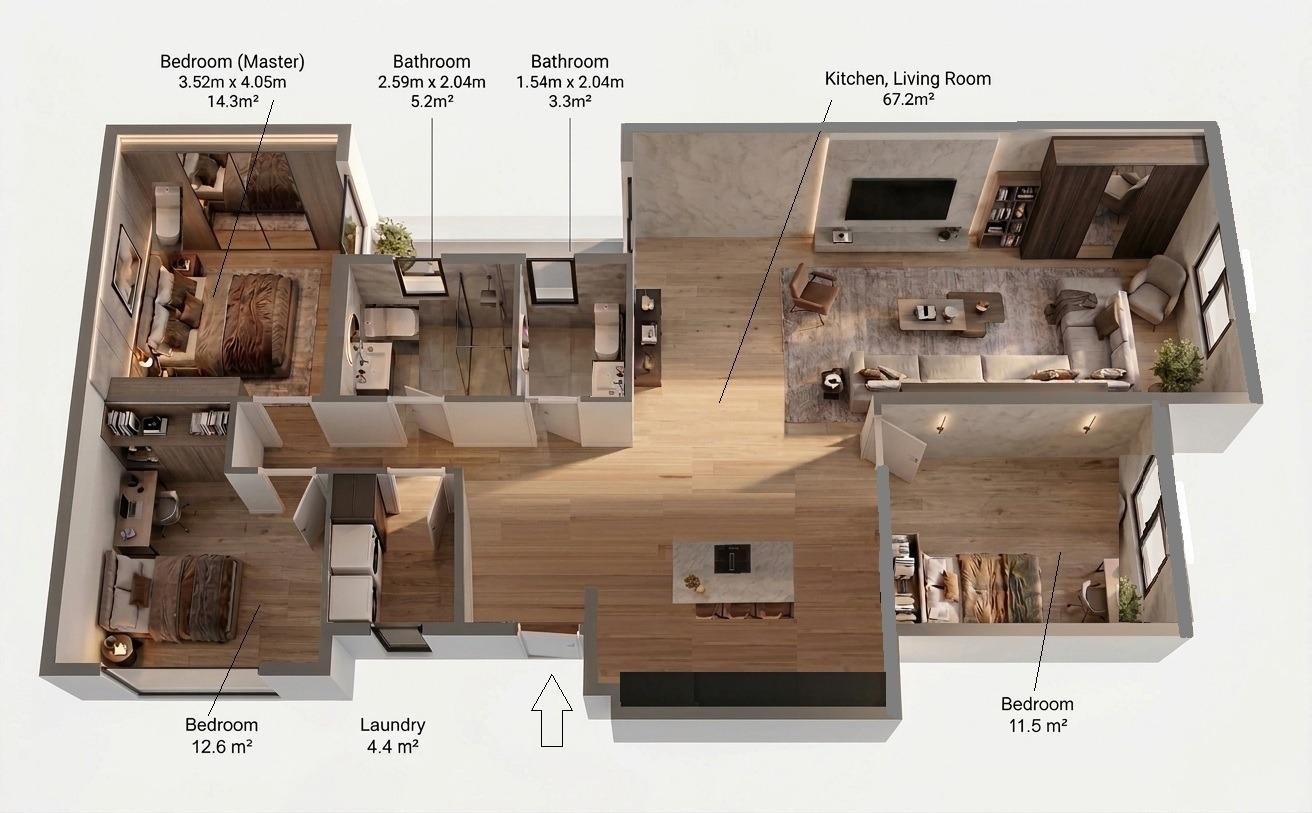Piso de 121 m² en Oviedo