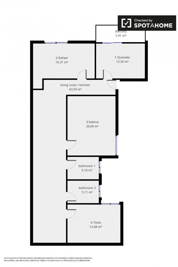 Habitación 65 m², Granada