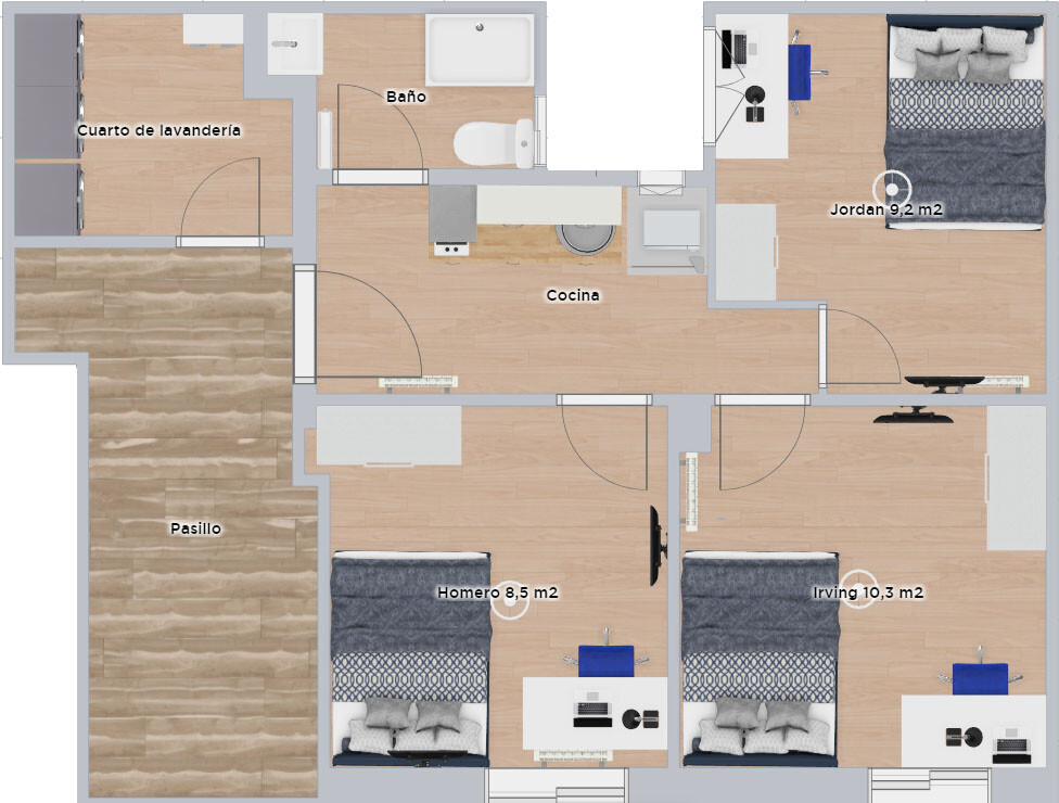 Habitación 55 m², Granada