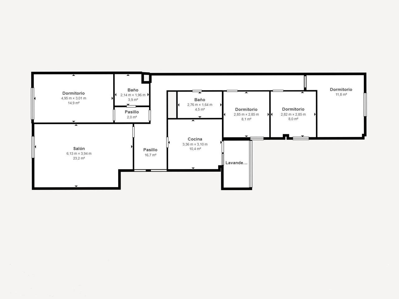 Piso de 117 m² en La Coruña
