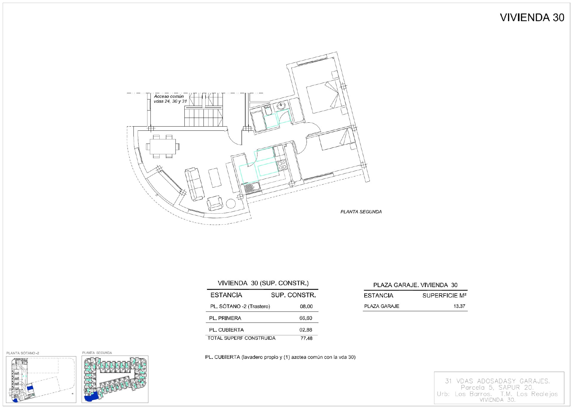 Piso de 77 m² en Los Realejos