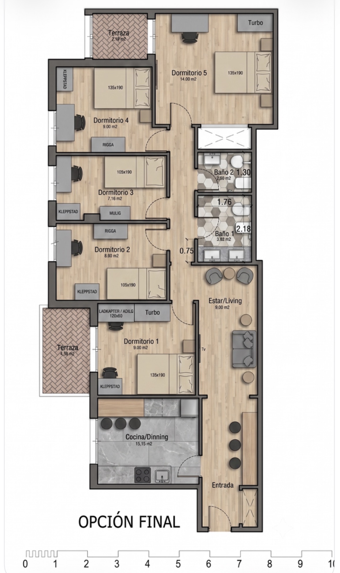 Habitación 120 m², Granada