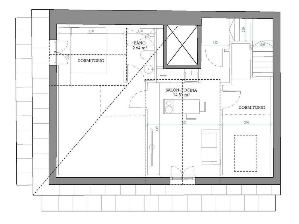 Piso de 60 m² en La Coruña