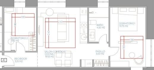 Piso de 65 m² en Miengo