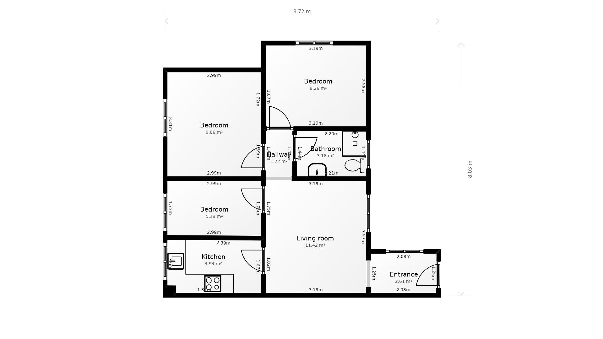 Piso de 70 m² en Valencia