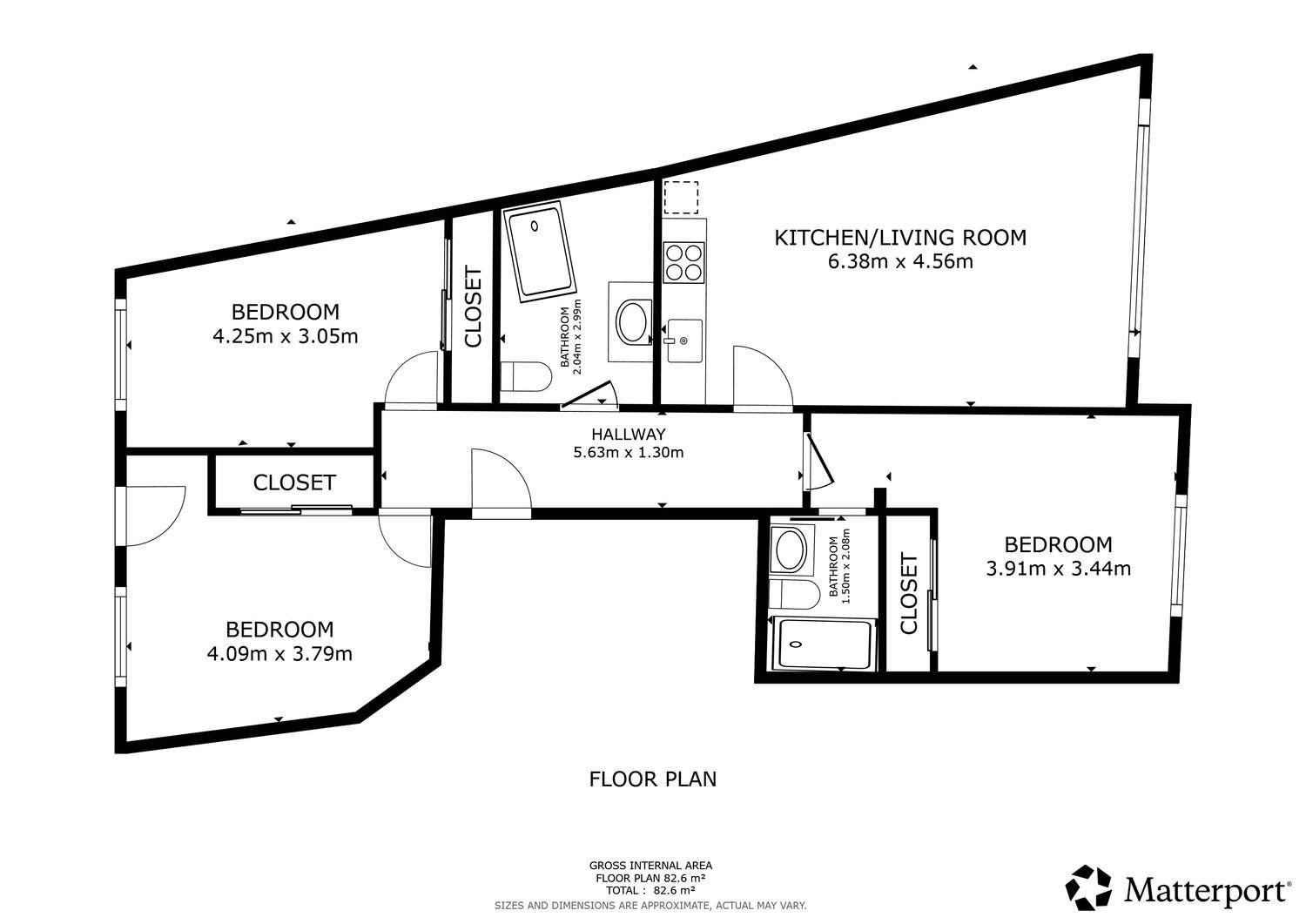 Piso de 100 m² en Sanxenxo