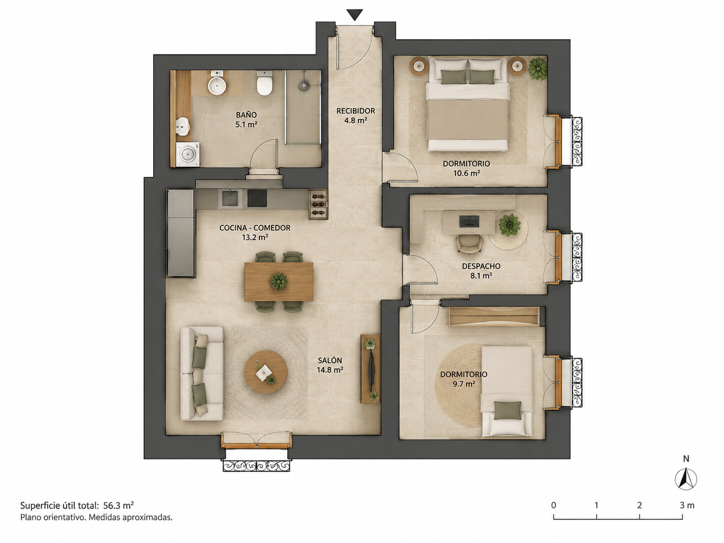 Piso de 60 m² en Valencia