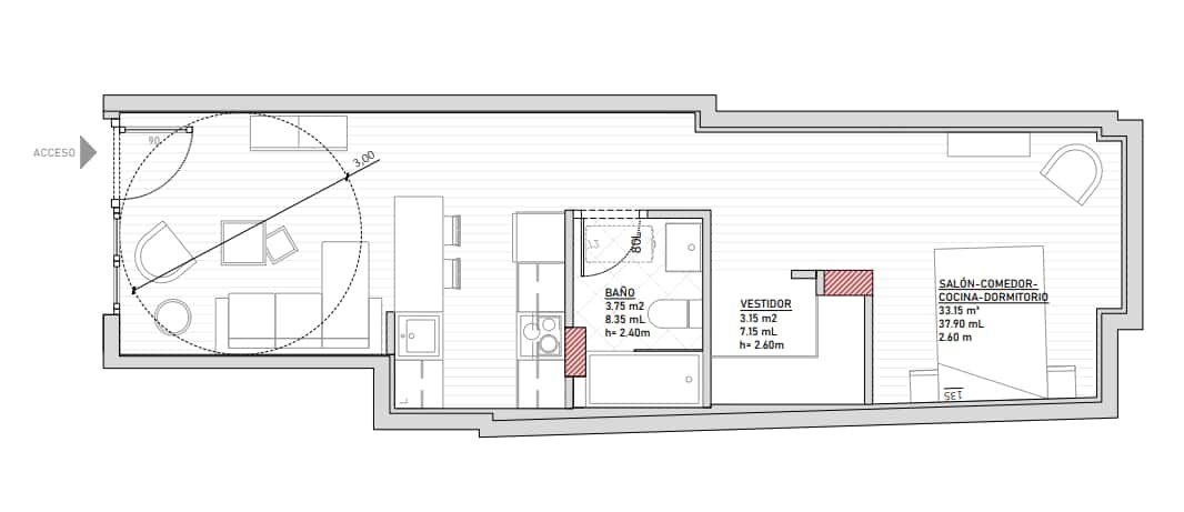 Appartamento 45 m² a Madrid