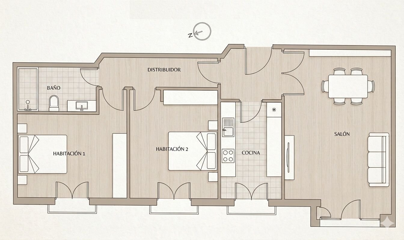 Piso de 75 m² en Albacete