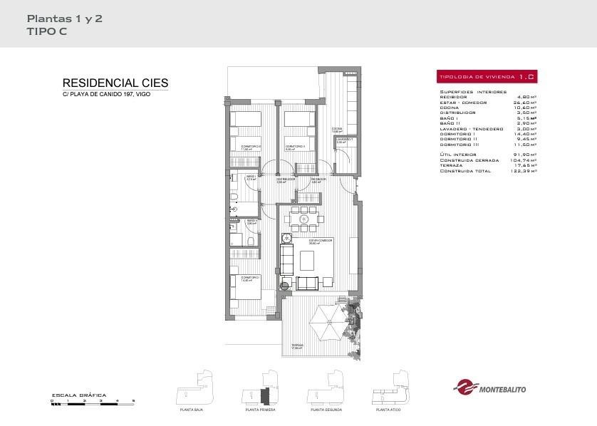 Piso de 117 m² en Vigo