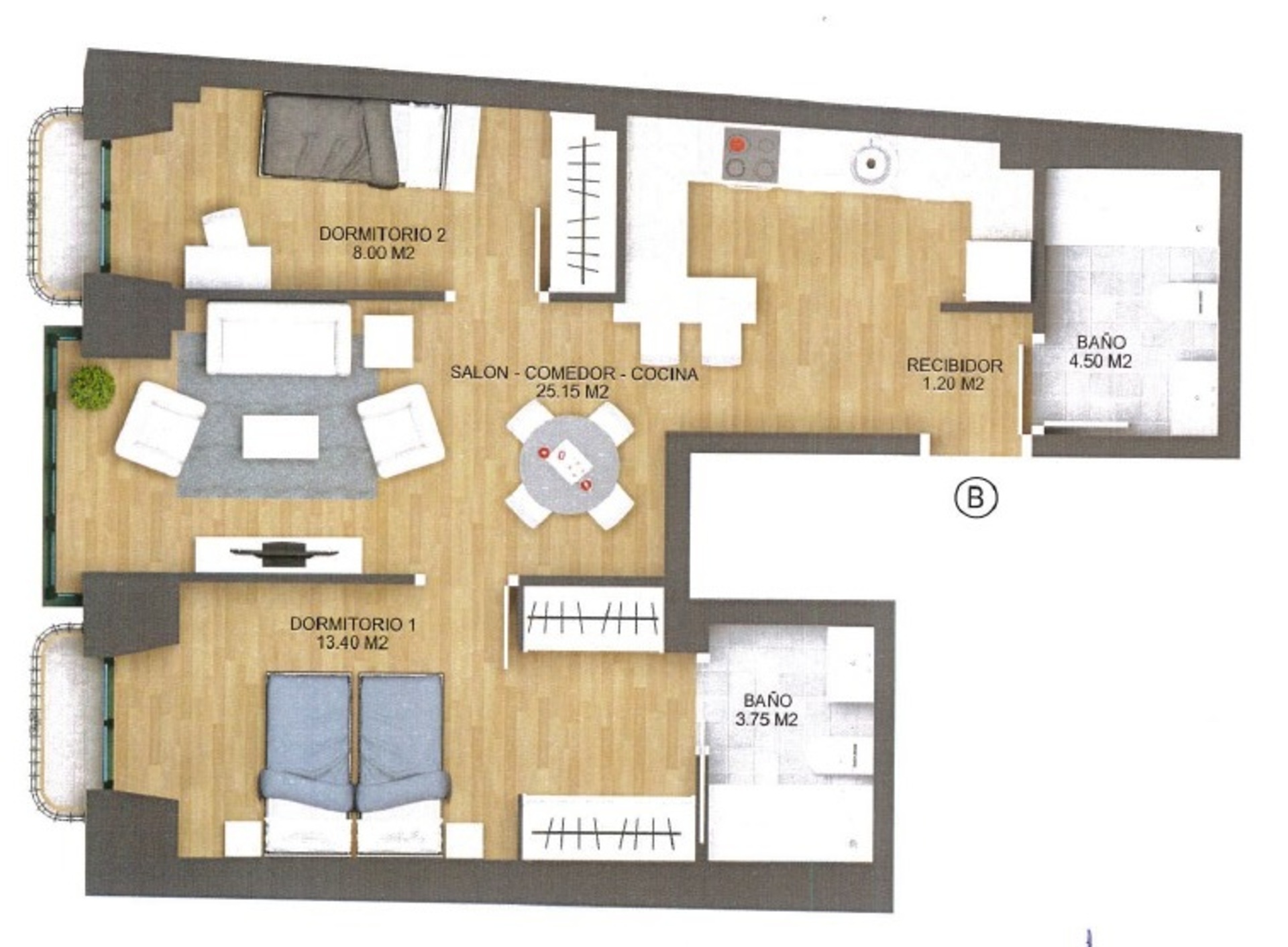 Piso de 81 m² en Gijón