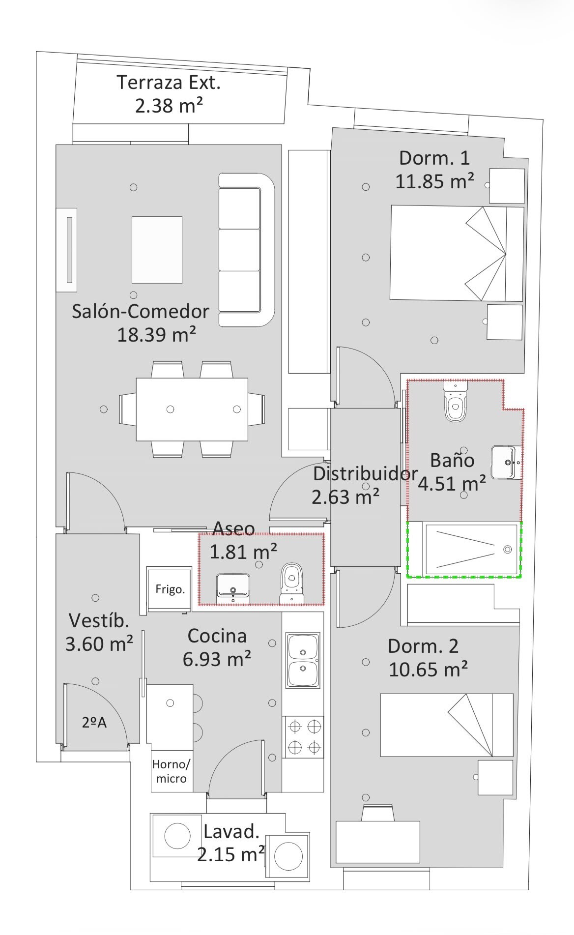 Piso de 81 m² en Badajoz