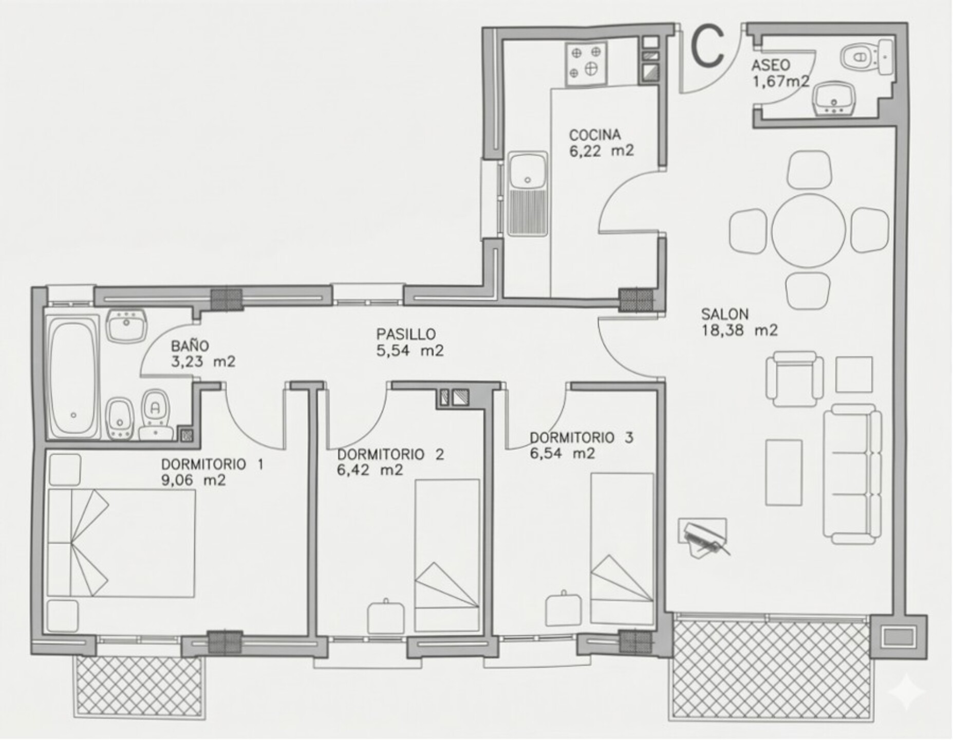 Piso de 70 m² en La Línea de la Concepción